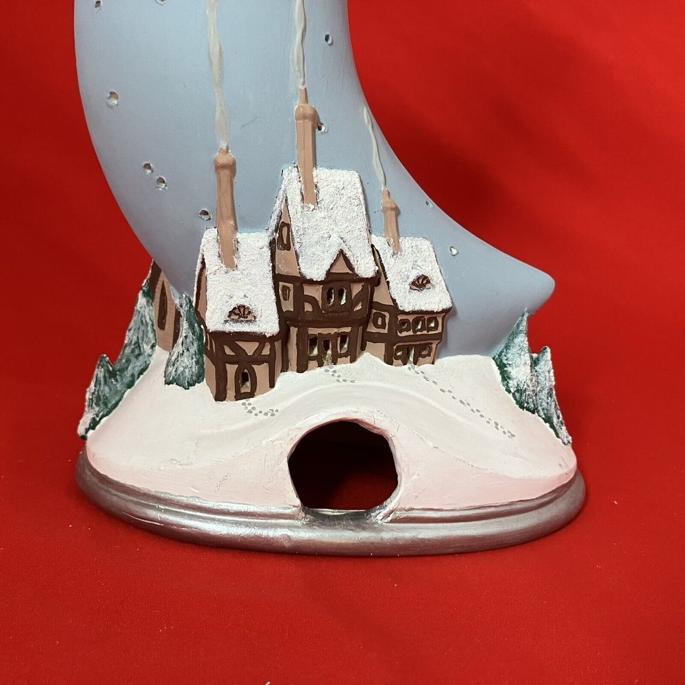 Gare Ceramic Silent Night Moon Scenic Christmas Winter‎ Snow Church  W/ Light #3 - Picture 12 of 16